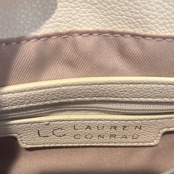 LC Lauren Conrad Cream Woven Crossbody Bag with Tassels - Picture 4 of 4